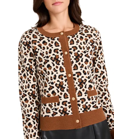 Tahari Asl Plus Size Printed Button-front Cardigan In Multi