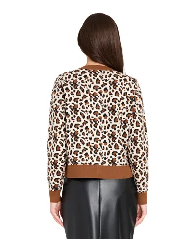 Tahari Asl Plus Size Printed Button-front Cardigan In Multi