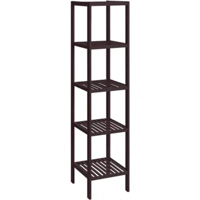 Hivvago Brown Bamboo Wood 4-shelf Versatile Storage Unit Rack Narrow Bookcase In Black