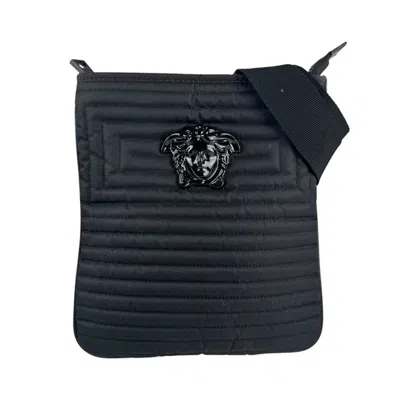 Pre-owned Versace Nylon Shoulder Bag () In Black