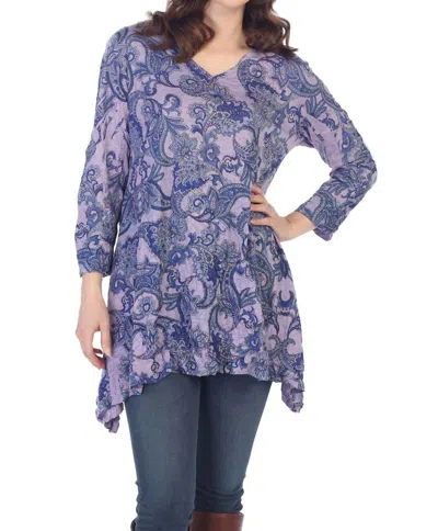 Jess & Jane Affinity Crushed Melange Tunic In Purple In Purple