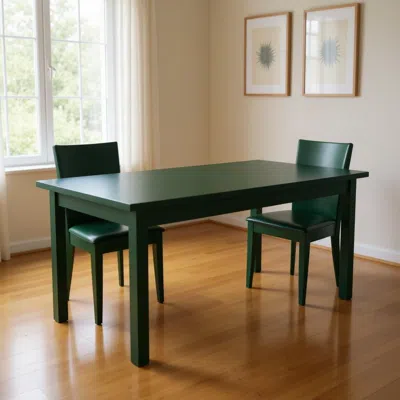 Hivvago 48" Dark Green Solid Wood Dining Table In Green