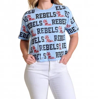 Stewart Simmons The Sequin Repeat Tee Ole Miss In Blue In Blue