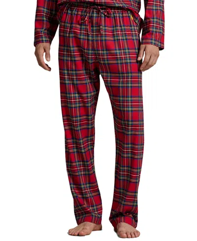 Polo Ralph Lauren Men's Stewart Plaid Pattern Pajama Pants In Red