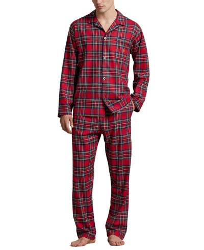 Polo Ralph Lauren Men's Stewart Plaid Pattern Pajama Pants In Red