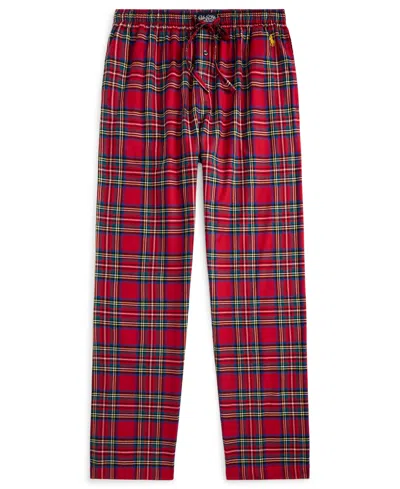 Polo Ralph Lauren Men's Stewart Plaid Pattern Pajama Pants In Red