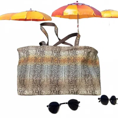 C & K Import Designs Large Snake Print Tote Bag In Multi In Multi