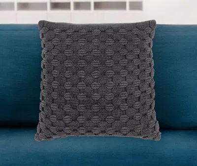 Hivvago 20" Charcoal Cotton Throw Pillow With Texture In Gray