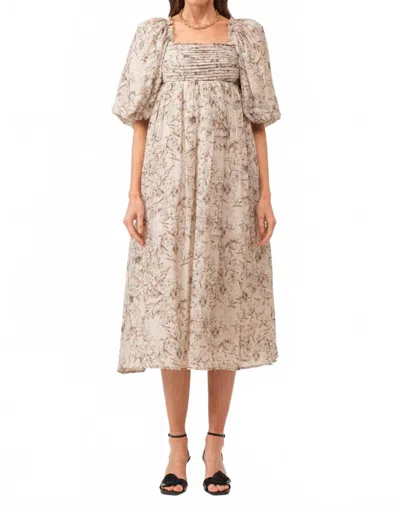 Sofia The Label Zinta Midi Dress In Beige In Neutral