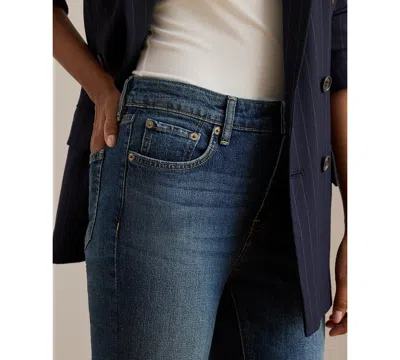 Ralph Lauren Womens High Rise Straight Ankle Jeans 0p 18 In Blue