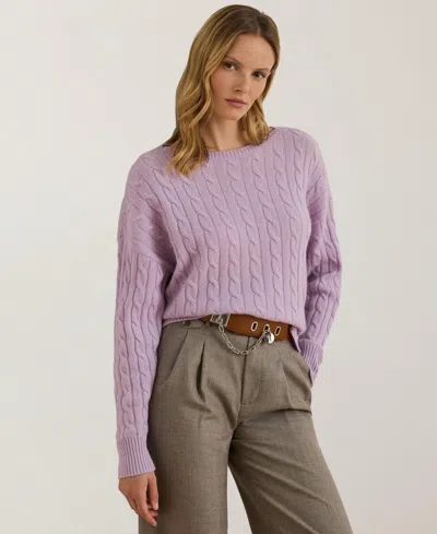 Ralph Lauren Women's Wool-cashmere Cable-knit Sweater In Purple