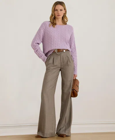 Ralph Lauren Women's Wool-cashmere Cable-knit Sweater In Purple