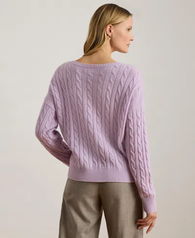 Ralph Lauren Women's Wool-cashmere Cable-knit Sweater In Purple