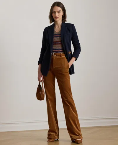 Ralph Lauren Lauren  Herringbone Jacquard Buckle Blazer In Multi