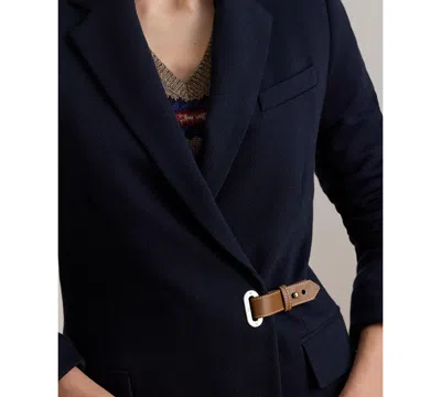 Ralph Lauren Lauren  Herringbone Jacquard Buckle Blazer In Multi
