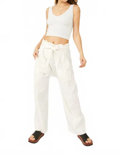 Free People Sky Rider Straight Leg Pants In Ecru In White