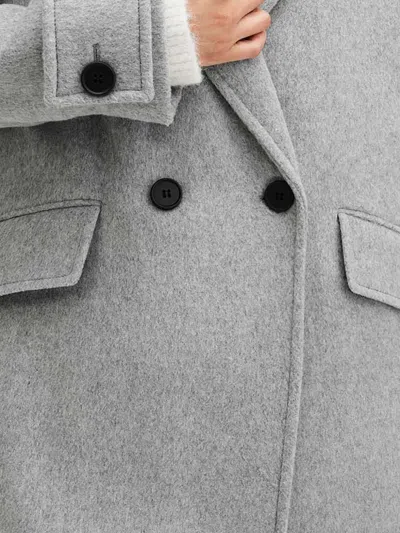 Allsaints Mabel Double Breasted Oversized Coat In Gray