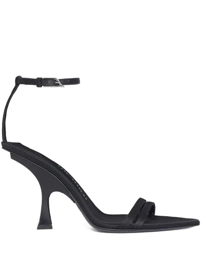 Attico 95mm Ankle-strap Pointed-toe Sandals In Black