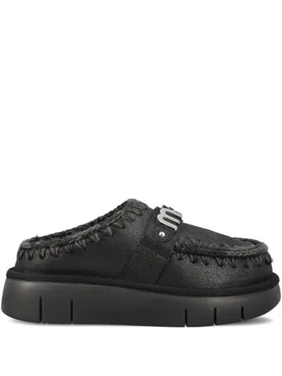 Mou Bounc Clog Metal Logo In Black