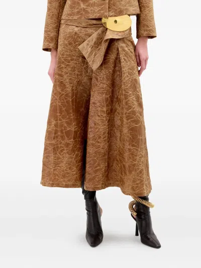 Silvia Tcherassi Olga A-line Maxi Skirt In Brown