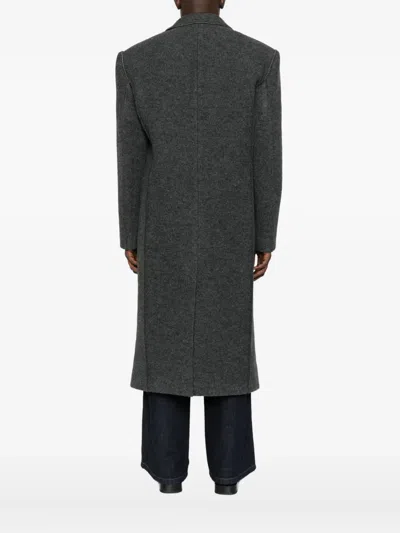 Federico Cina Double-breasted Wool Coat In Gray
