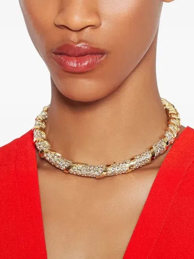 Lanvin Rhinestone Melodie Choker Necklace In Gold