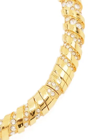 Lanvin Rhinestone Melodie Choker Necklace In Gold