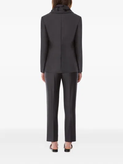 Alberta Ferretti Alberta Ferreti Grey Viscose Cropped Pants In Black
