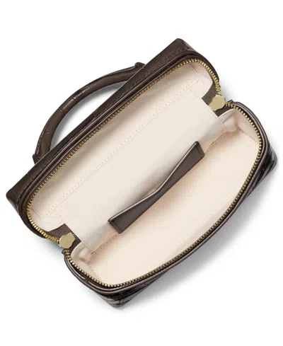 Michael Kors Jana Extra-small Crocodile Embossed Leather Convertible Crossbody Bag In Brown