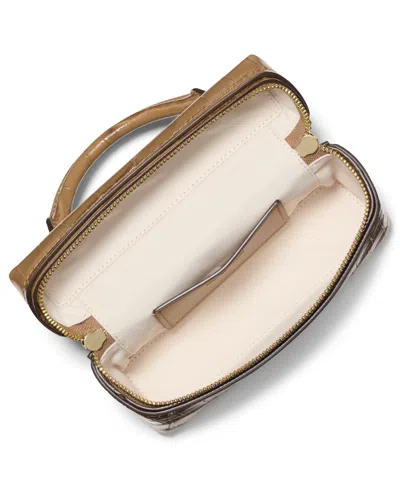 Michael Kors Jana Extra-small Crocodile Embossed Leather Convertible Crossbody Bag In Brown