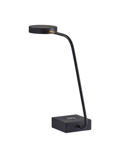 Hivvago Tech Enhanced Black Metal Disk Led Adjustable Desk Lamp In Black