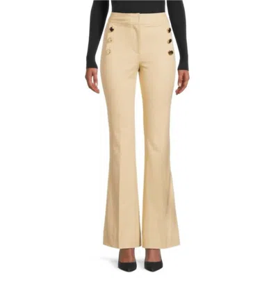 Derek Lam 10 Crosby Robyn Bootcut Embellished Flare Pants In Light Khaki In White