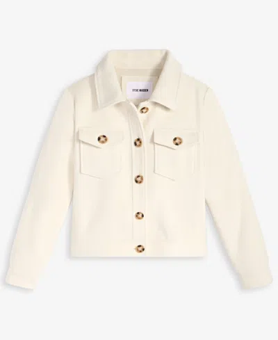 Steve Madden Women's Collared Button-front Jacket In White
