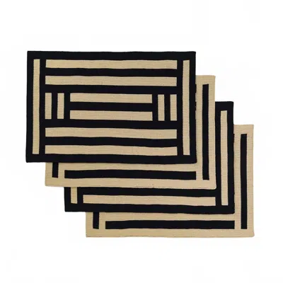 Verloop Columns Placemat Set Of 4 In Black