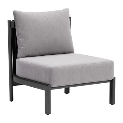 Hivvago 28" Gray And Black Fabric Side Chair In Gray
