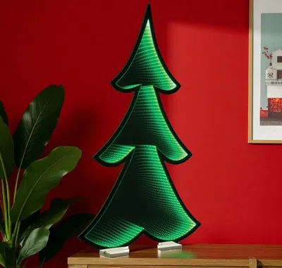 Hivvago 46" Green Acrylic Trees Christmas Christmas Tree Tabletop Sculpture With Led In Green