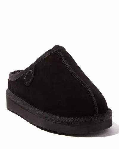 Dearfoams Fireside Greta Genuine Shearling Clog Slipper In Black