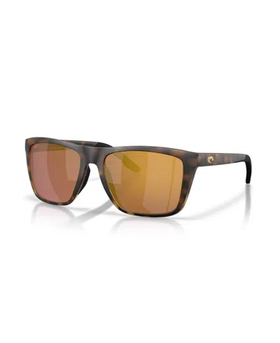 Costa Del Mar Mainsail 55mm Mirrored Polarized Rectangular Sunglasses In Brown