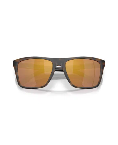 Costa Del Mar Mainsail 55mm Mirrored Polarized Rectangular Sunglasses In Brown