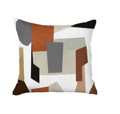 Hivvago 18" X 18" Black And Grey Abstract Zippered Handmade Polyester Throw Pillow Cover In Multi