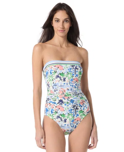 Kate Spade New York Bandeau One Piece Swimsuit In Animal Print