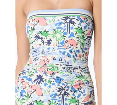 Kate Spade New York Bandeau One Piece Swimsuit In Animal Print