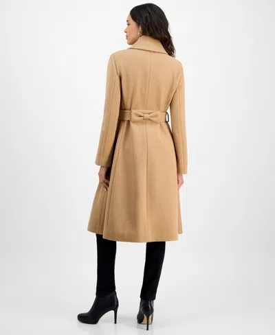 Cece Single Breasted Bow Coat In Brown