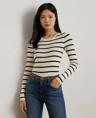 Ralph Lauren Women's Striped Rib-knit Crewneck Sweater In Multi