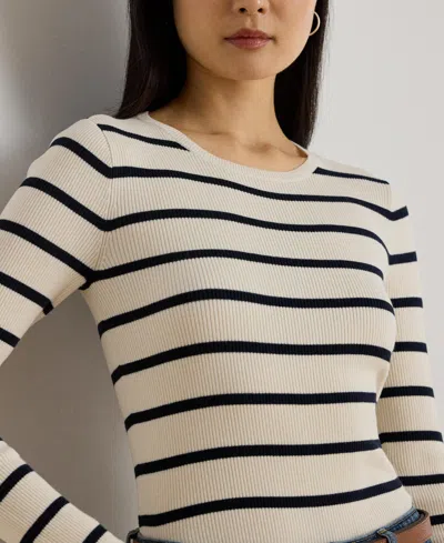 Ralph Lauren Women's Striped Rib-knit Crewneck Sweater In Multi
