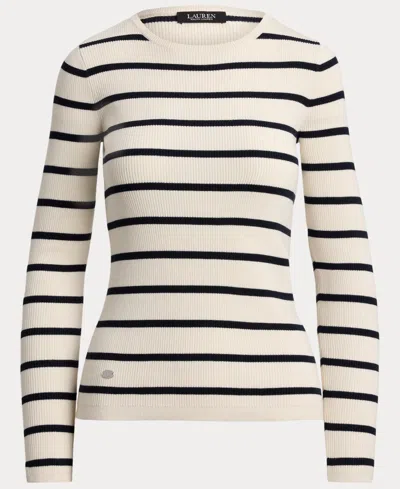 Ralph Lauren Women's Striped Rib-knit Crewneck Sweater In Multi