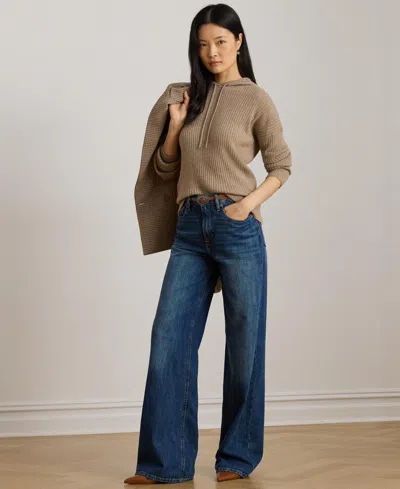 Ralph Lauren Women's Cashmere Yaymin Long Sleeve Sweater Hoodie In Brown