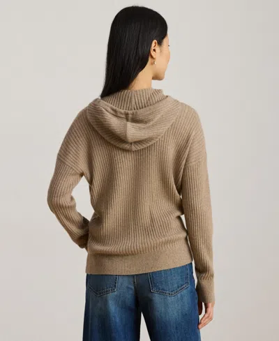Ralph Lauren Women's Cashmere Yaymin Long Sleeve Sweater Hoodie In Brown