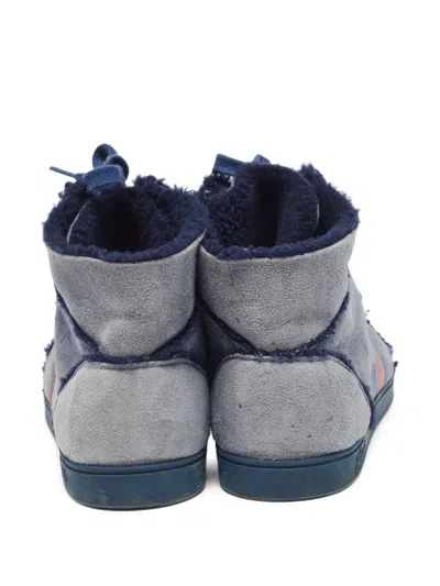 Pre-owned Gucci Suede High-top Sneakers In Blue