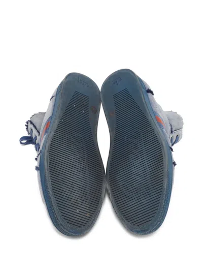 Pre-owned Gucci Suede High-top Sneakers In Blue